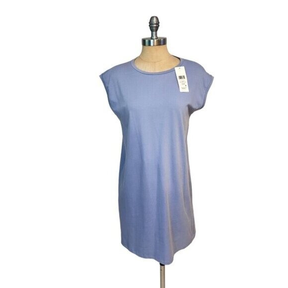 Eileen Fisher Petite Crew Neck Organic Cotton Stretch Jersey Dress PS NWT - Picture 2 of 6